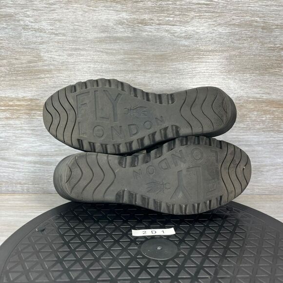 Fly London Women’s Black Leather Gladiator Wedges Sandals Size EU 38 US 7 - Picture 9 of 10